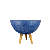 LACİVERT GRANİT BOYALI ARANJMAN-SUNUMLUK TOPRAK SAKSI-3 AYAKLI-20 CM ÇAP thumbnail 1