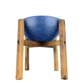 LACİVERT GRANİT BOYALI ARANJMAN-SUNUMLUK TOPRAK SAKSI-4 AYAKLI-20 CM ÇAP - 4
