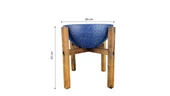LACİVERT GRANİT BOYALI ARANJMAN-SUNUMLUK TOPRAK SAKSI-4 AYAKLI-20 CM ÇAP - 2