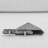 Desenli 925 Ayar Gümüş Üçgen Muska Kabı Orta Boy Kalın Zincirli thumbnail 4