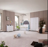 BERLİN MDF BEBEK ODASI TAKIMI - BEYAZ - 1