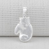 Boks Eldiveni Tasarımlı 925 Ayar Gümüş Kolye Ucu Büyük Boy thumbnail 2