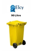 ELCY Tıbbi Atık Plastik Çöp Konteyneri Sarı 90LT Plastik Konteyner Isıya Karşı Dayanıklı A Kalite - 1