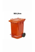 ELCY 90 Litre Tıbbi Atık Plastik Pedallı Çöp Konteyneri Turuncu Isıya Karşı Dayanıklı A Kalite - 2