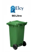 ELCY Tıbbi Atık Plastik Çöp Konteyneri Yeşil 90LT Plastik Konteyner Isıya Karşı Dayanıklı A Kalite - 1