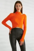 Omuz Dekolteli Dik Yaka  Oranj Triko 0078-2K3 thumbnail 1