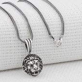 Aslan Figürlü 925 Ayar Gümüş Kolye thumbnail 1