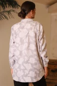UZUN KOLLU ÇİÇEK DESENLİ KADIN GÖMLEK 33649-2Y4 - 4