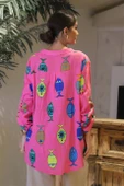 BALIK DESENLİ PEMBE KADIN GÖMLEK 7978-2Y4 - 5