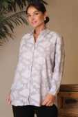 UZUN KOLLU ÇİÇEK DESENLİ KADIN GÖMLEK 33649-2Y4 - 1