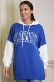 SAKS BASKILI KAPÜŞONLU KADIN SWEATSHİRT  1227-2K4 - 3