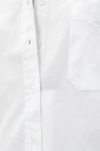 Oversize Cepli Pamuklu Beyaz Kadın Gömlek  3SAK60220PW - 5