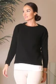 BİSİKLET YAKA SİYAH TRİKO KADIN KAZAK 6120-2K4 thumbnail 1