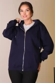 KAPÜŞONLU FERMUARLI LACİ KADIN HIRKA W0008672-2K5 - 1