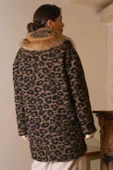 KÜRK YAKALI LEOPAR KADIN MONT 5659-2K5 - 6