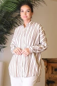ARKASI UZUN ÇİZGİLİ KADIN GÖMLEK  33797-2Y4 thumbnail 4