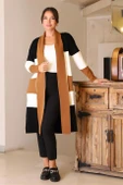 ŞAL YAKA UZUN KOLLU TOPRAK KADIN HIRKA  6172-2K5 thumbnail 2