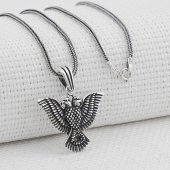 Çiftbaşlı Kartal Tasarımlı 925 Ayar Gümüş Kolye thumbnail 1