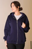 KAPÜŞONLU FERMUARLI LACİ KADIN HIRKA W0008672-2K5 - 4