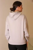 KANGURU CEPLİ KAPÜŞONLU GRİ KADIN SWEATSHİRT W0010224-2K5 - 5