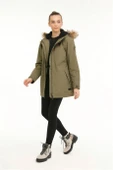 LUMBERJACK KAPÜŞONLU HAKİ KADIN MONT  WL-JANE-2K4 - 6