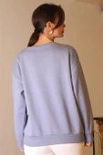 BİSİKLET YAKA MAVİ KADIN SWEATSHİRT  W0011203-2K5 - 5