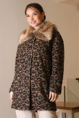KÜRK YAKALI LEOPAR KADIN MONT 5659-2K5 - 5