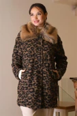 KÜRK YAKALI LEOPAR KADIN MONT 5659-2K5 - 1