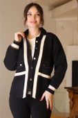 KOT DÜĞMELİ SİYAH KADIN CEKET T94587-2K5 thumbnail 3