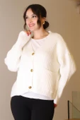 GOLD DÜĞMELİ UZUN KOLLU EKRU KADIN CEKET 94162-2K4 thumbnail 4