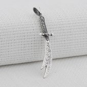 Zülfikar Kılıç Tasarımlı Beyaz Taşlı 925 Ayar Gümüş Kolye Ucu thumbnail 2