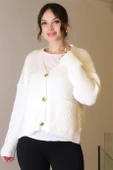 GOLD DÜĞMELİ UZUN KOLLU EKRU KADIN CEKET 94162-2K4 thumbnail 3