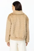 Kancalı Peluş Kakao Kadın Mont 7045-2K5 - 4