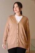 CEPLİ UZUN KOLLU CAMEL KADIN HIRKA  5480-2K5 - 2