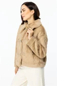 Kancalı Peluş Kakao Kadın Mont 7045-2K5 - 3