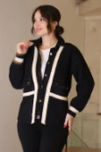 KOT DÜĞMELİ SİYAH KADIN CEKET T94587-2K5 thumbnail 1