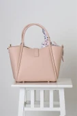 PEMBE DERİ KISA SAPLI KADIN ÇANTA 2347-2Y5 - 4