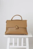 KISA SAPLI DERİ CAMEL KADIN KOL ÇANTASI 2345-2Y5 thumbnail 1