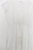 KOLLARI FIRFIRLI V YAKA EKRU KADIN ELBİSE  M38664-2Y5 thumbnail 2