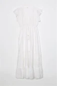 KOLLARI FIRFIRLI V YAKA EKRU KADIN ELBİSE  M38664-2Y5 thumbnail 1