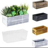 Ahşap Saksı Kutusu, Çiçeklik, Doğal Ahşap Dekor Ev ve Düğün Süslemeleri - 3