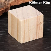 iAhşap Hobi Ahşap Küp Dekoratif Küp Doğal Ahşap Küp Blokları - 5
