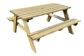iAhşap Bank Ahşap Yemek Masası Piknik Masası 70x150 cm - 2