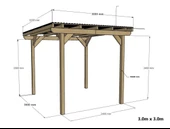 iAhşap Veranda Ahşap Pergole Gölgelik Trapezli Veranda Kamelya p5 - 3