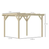 iAhşap Veranda Ahşap Pergole 3x3,6 metre Veranda Kamelya p7 - 5