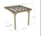 iAhşap Veranda Ahşap Pergole Trapez Çatı Gölgelik Çardak Kamelya p17 - 4