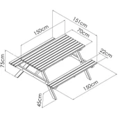 iAhşap Bank Ahşap 8 kişilik 70x150 cm no 5 - 4