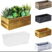 Ahşap Saksı Kutusu, Çiçeklik, Doğal Ahşap Dekor Ev ve Düğün Süslemeleri - 1