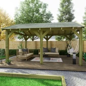iAhşap Veranda Ahşap Pergole Çatı membran Gölgelik Çardak Kamelya p14 - 4
