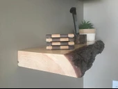 iAhşap Ahşap raf, Doğal canlı kenar, Rustik raf, Yüzer raf - 1